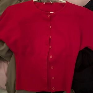 Aritzia red golightly cardigan